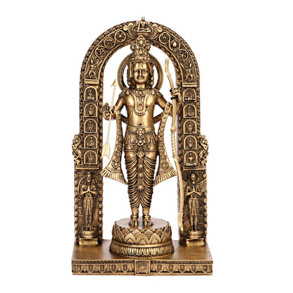 Resin Shree Ram Lalla Idol Ayodhya Murti Rama Idol for Home Decor, Pooja, Temple Mandir Gifts (Gold Color Height 9 Inch) - SvarupArt