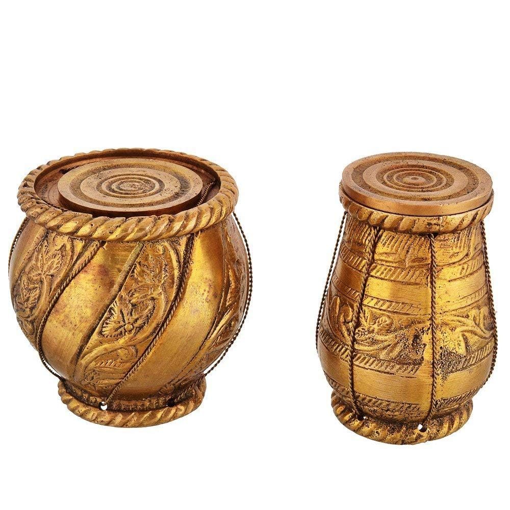 Brass Sitar Tabla Dugi Set, Sarangi Musical Instrument Indian Classical Music Set Showpiece decor Gift, Gold Color) - SvarupArt