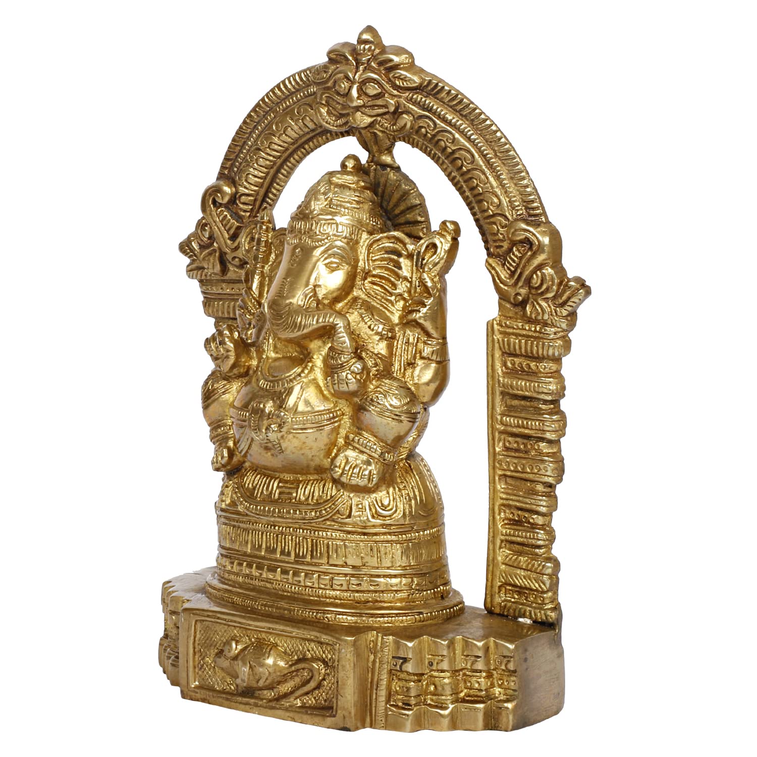 Brass Ganesh Bhagwan Idol Ganesha Statue Ganpati Murti for Home Entrance Decor Diwali Puja Gift Height 8 Inch. - SvarupArt