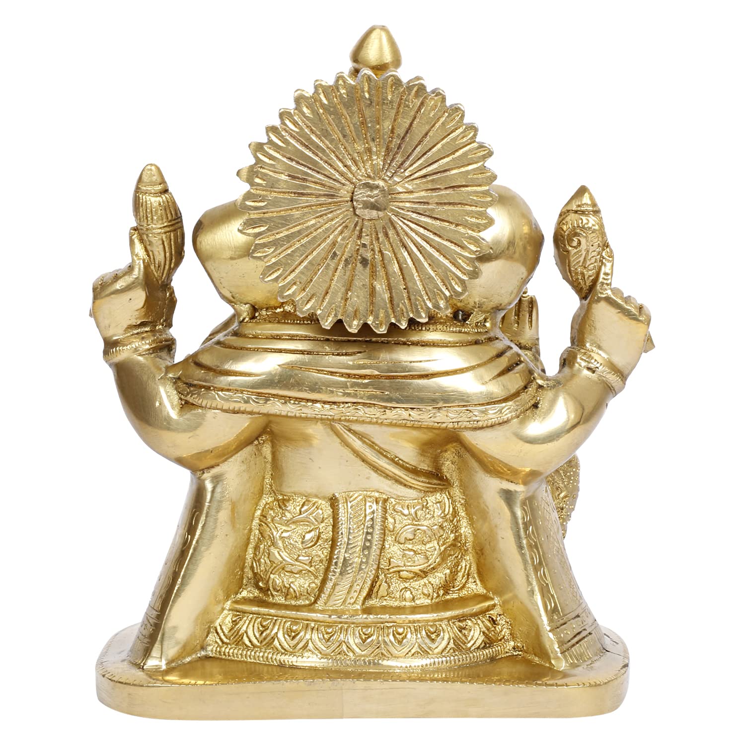 Brass Ganesh Bhagwan Idol Ganesha Statue Ganpati Murti for Home Entrance Decor Diwali Gift 7 Inch - SvarupArt