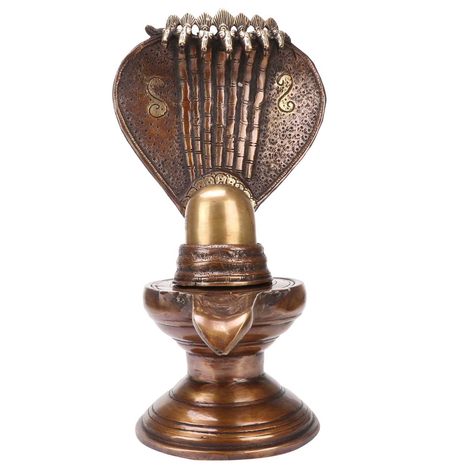 Brass Shiva Shivling with Snake Shivlingam Puja Statue God Mandir Temple Pooja Puja Home Decor Vastu Showpiece 12.5 Inch - SvarupArt