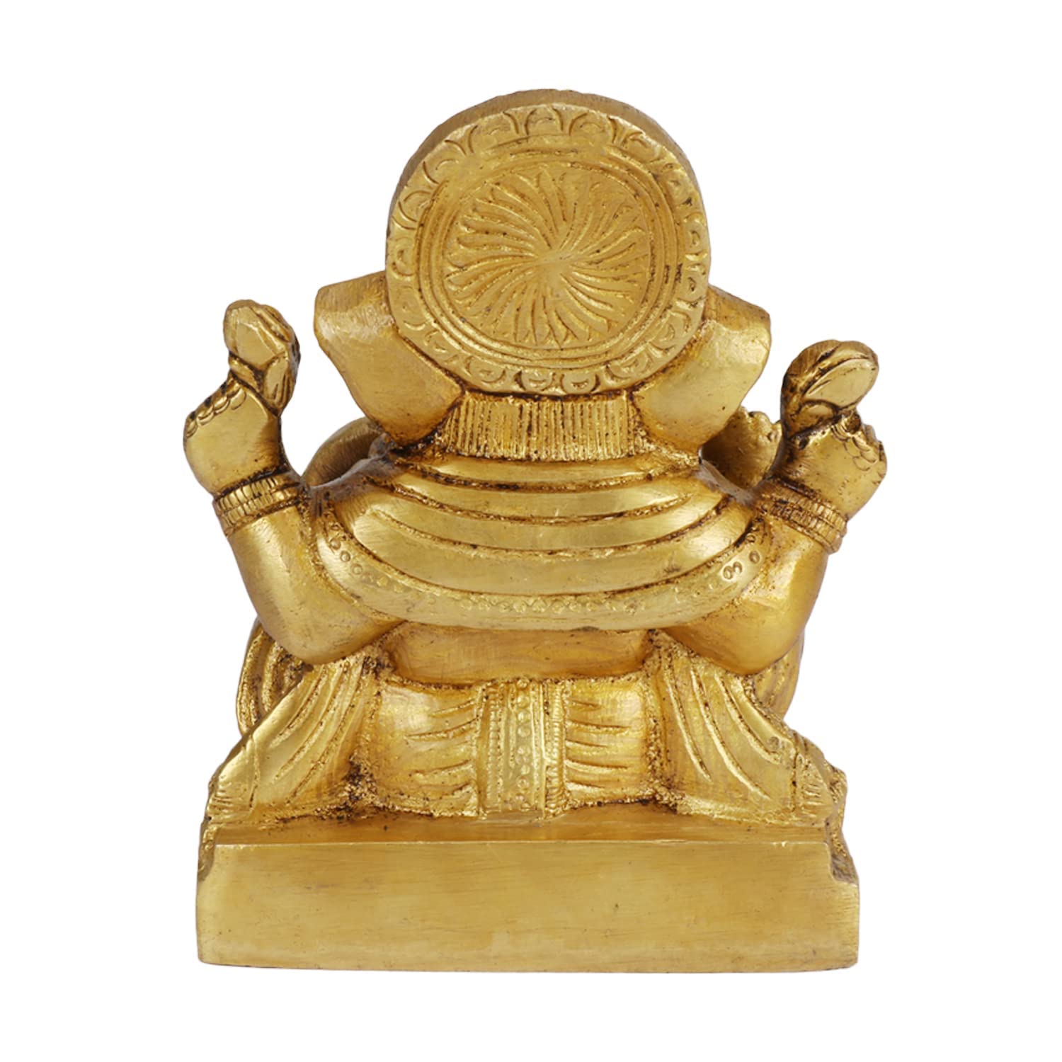 Brass Sitting Ganesha Ganesha Idol for Home Office Entrance Decor Diwali Pooja 4 Inch - SvarupArt