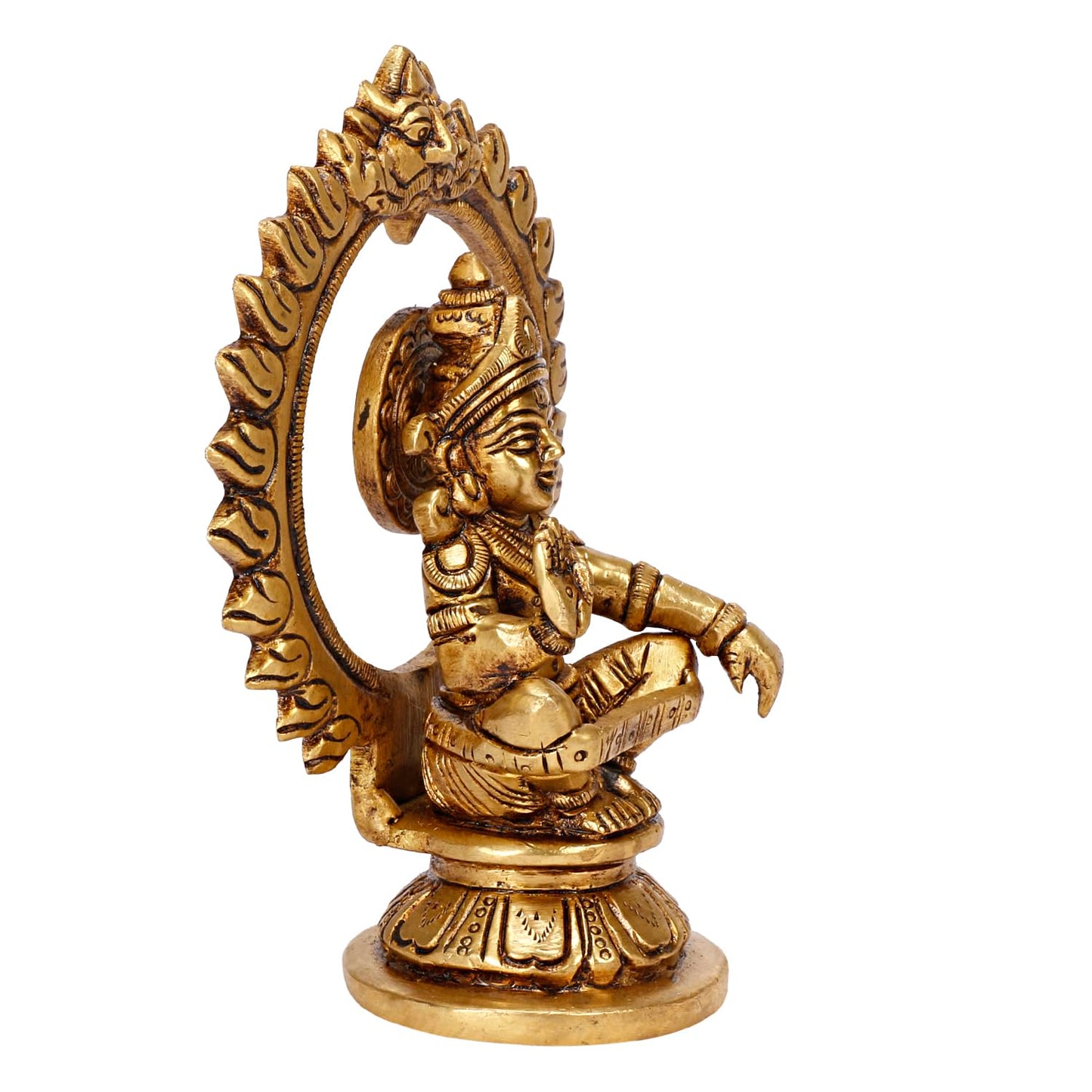 Brass Lord Ayyappan Ayyappa Sabarimala Swamy Sabarimalai Statue Idol Sculpture Blessing for Puja Decor Gift