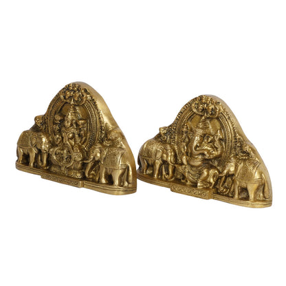 Brass Laxmi Ganesh Idol Set Bhagwan Ganpati Murti Metal Statue Sitting Laxmi Ji for Home Office Decor Pooja Good Luck - SvarupArt