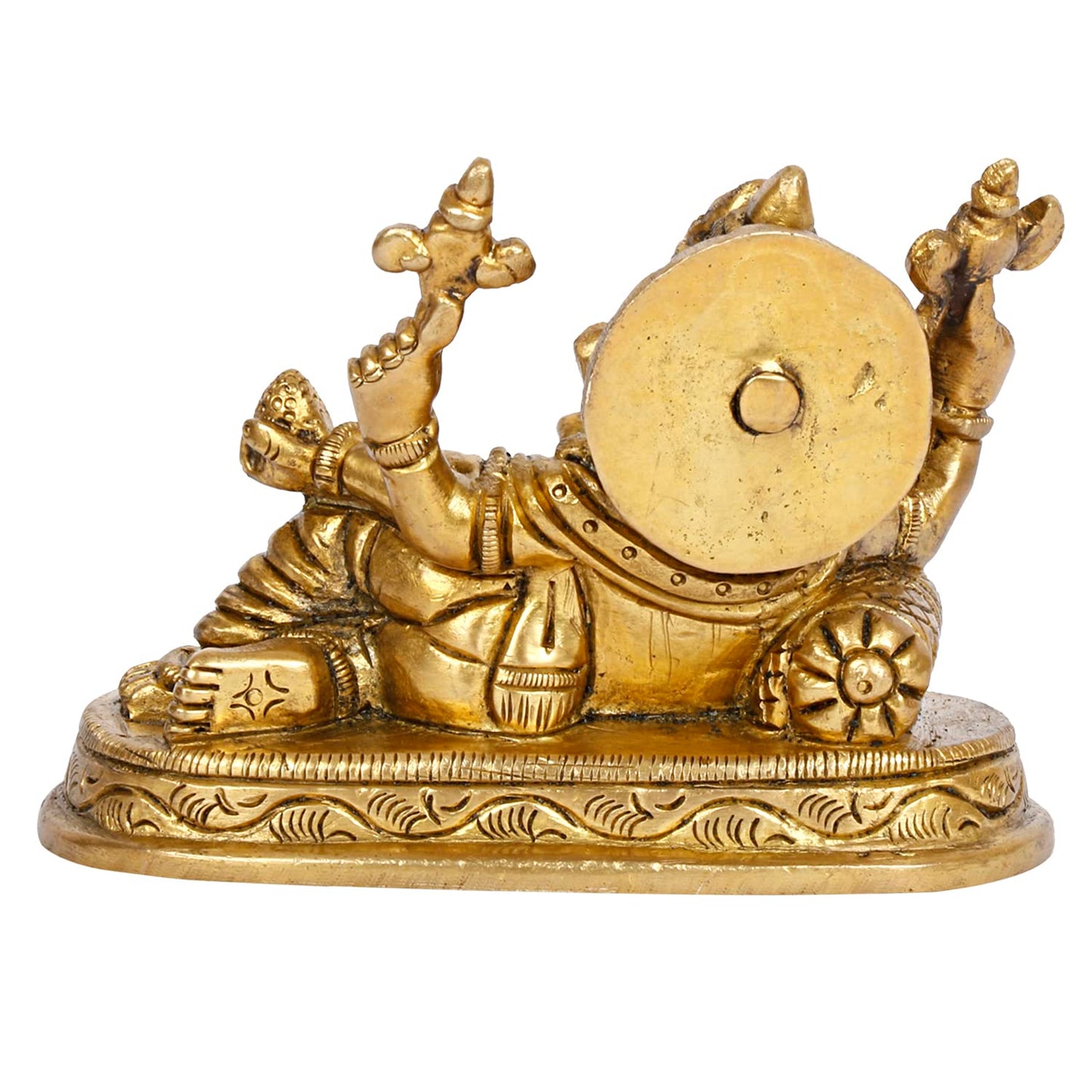 Brass Ganesha Resting Blessing Ganesh Idol Showpiece Statue Good Luck & Success. - SvarupArt