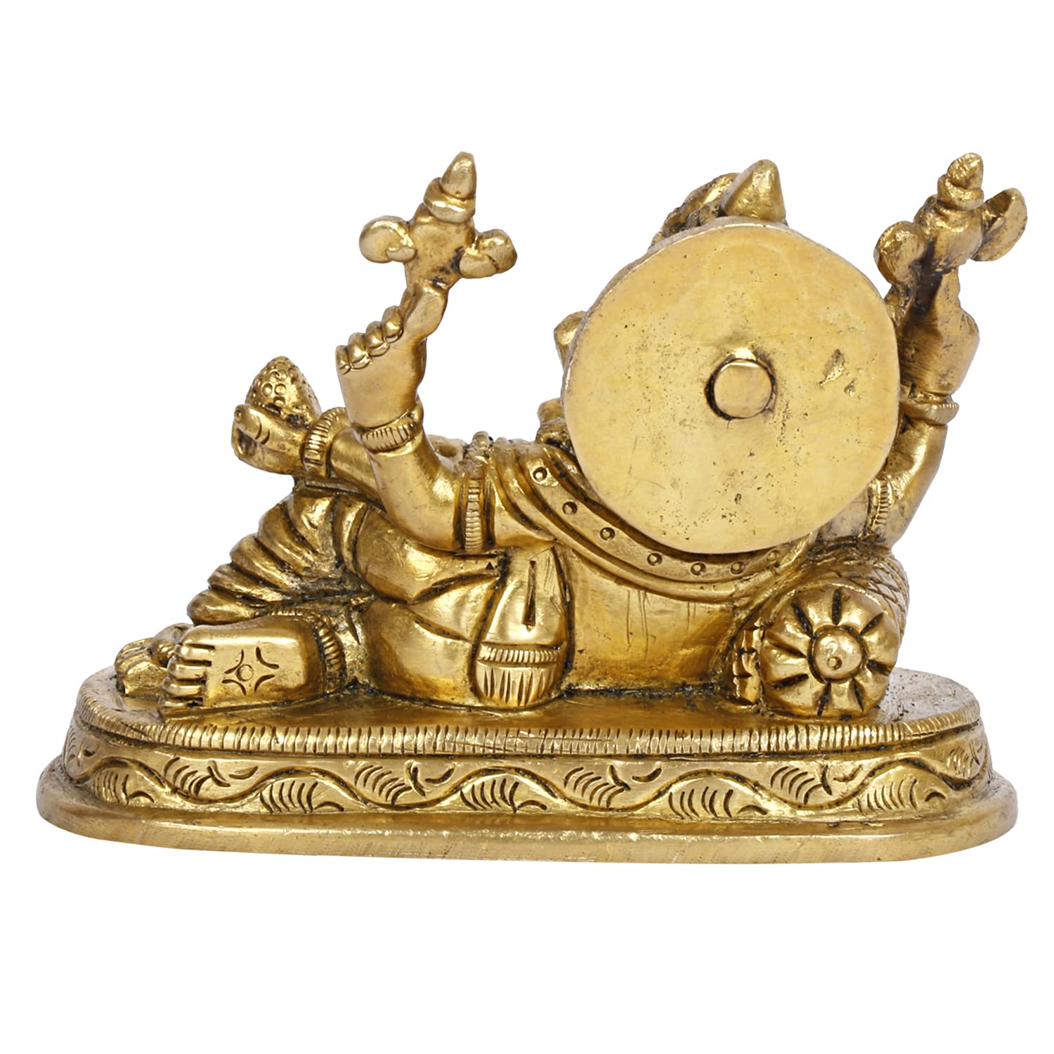 Brass Ganesha Resting Blessing Ganesh Idol Showpiece Statue Good Luck & Success. - SvarupArt