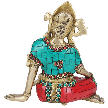 Brass Lord Indra Dev Statue Inder Dev Vastu Idol Figurine Handicraft Religious Showpiece 6 Inch Multicolor - SvarupArt