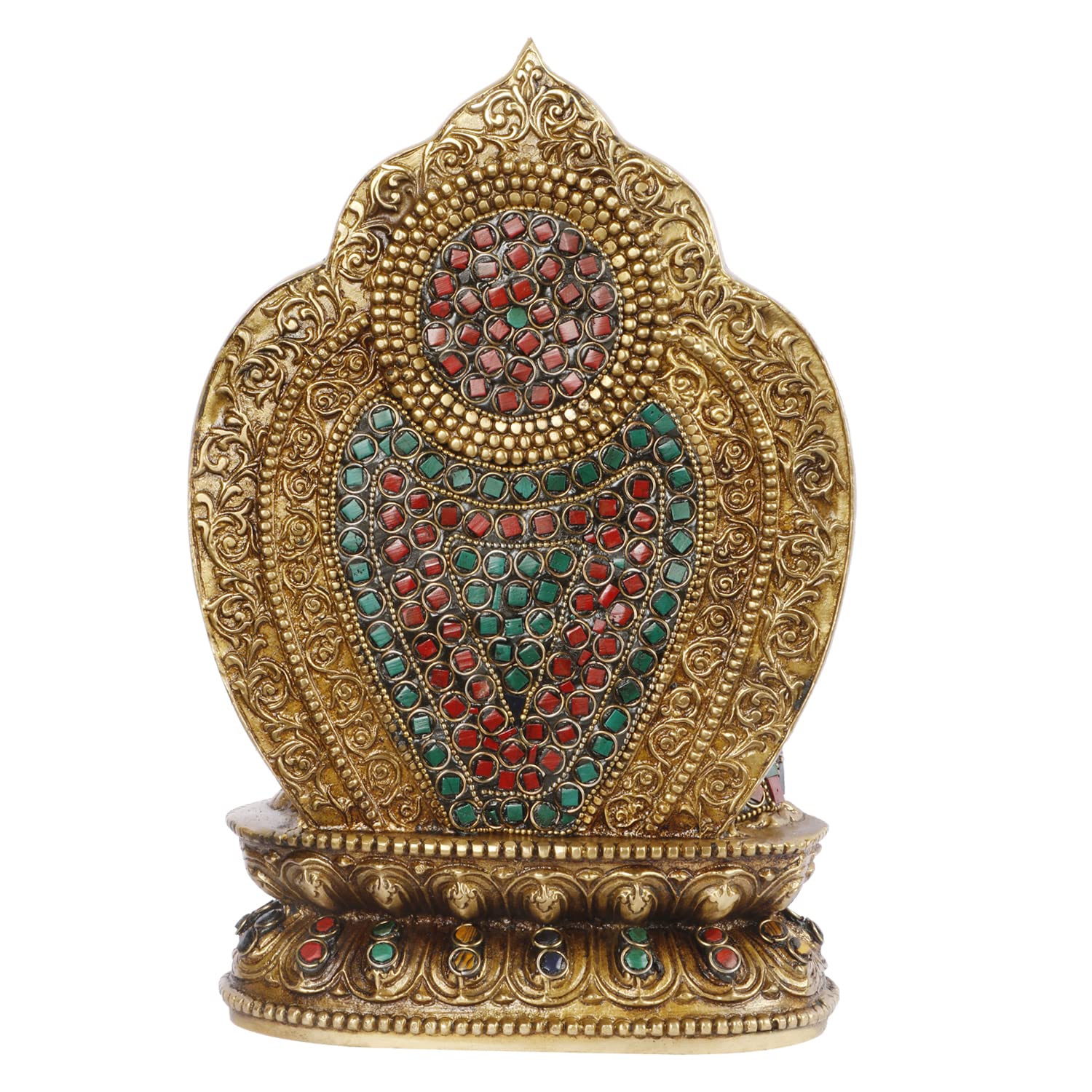 Meditating Buddha Idol in Brass for Home Decor Big Size Large Living Room Office Desk Table Outdoor Height 10.5 Inch - SvarupArt