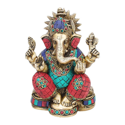 Multicolor Brass Ganesha