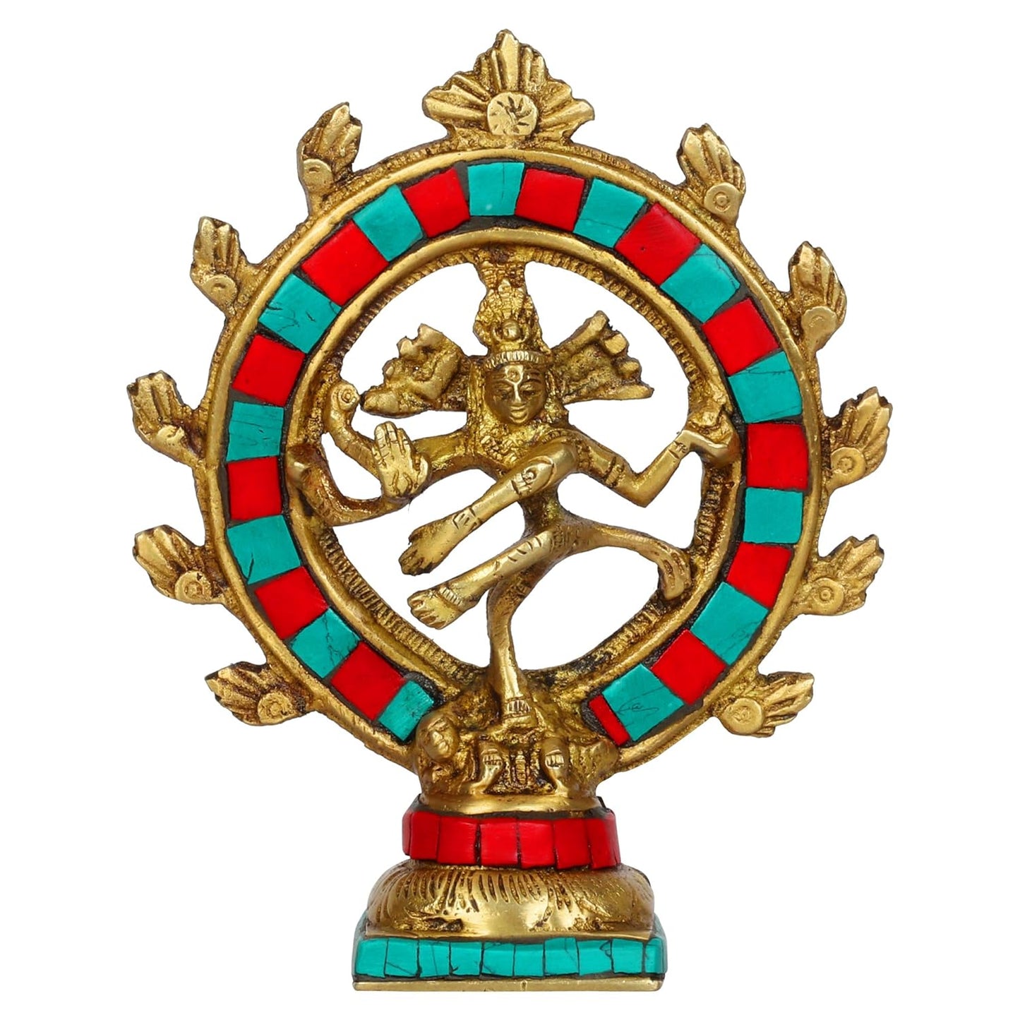 Brass Natraja Statue Idol of Lord Shiva Ji Dancing Natraj Murti for Temple Mandir Home Décor Gift 6 Inch - SvarupArt