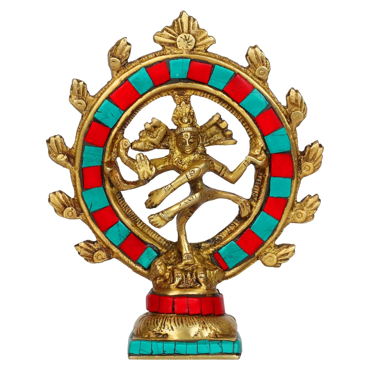 Brass Natraja Statue Idol of Lord Shiva Ji Dancing Natraj Murti for Temple Mandir Home Décor Gift 6 Inch - SvarupArt
