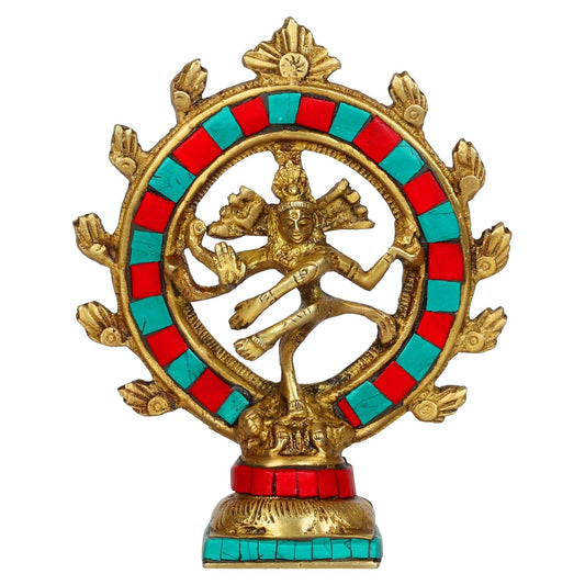 Brass Natraja Statue Idol of Lord Shiva Ji Dancing Natraj Murti for Temple Mandir Home Décor Gift 6 Inch - SvarupArt