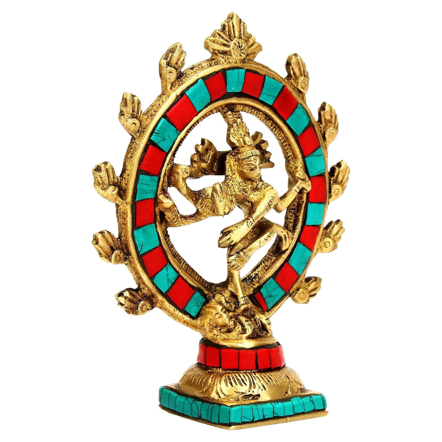 Brass Natraja Statue Idol of Lord Shiva Ji Dancing Natraj Murti for Temple Mandir Home Décor Gift 6 Inch - SvarupArt