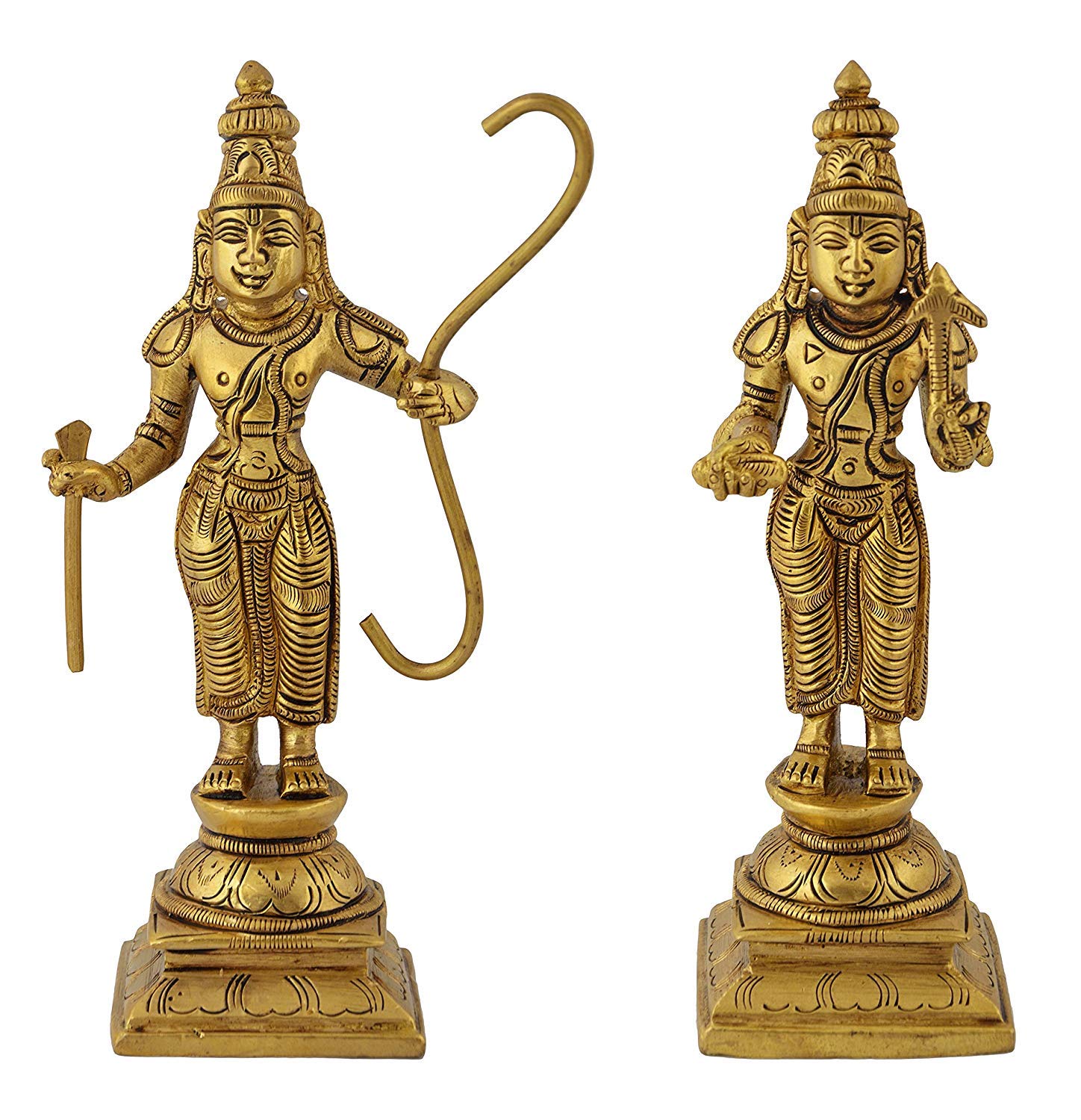 Brass Dashavatara Dasavatharam of Lord Vishnu Statues Ten Incarnations Avatars Idol Murti for Mandir Puja Temple - SvarupArt