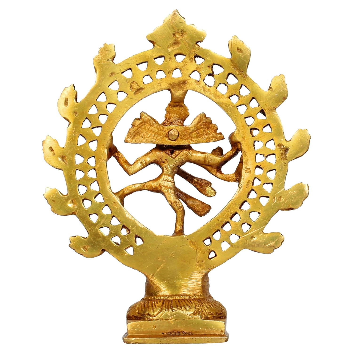 Brass Natraja Statue Idol of Lord Shiva Ji Dancing Natraj Murti for Temple Mandir Home Decor Gift 6 Inch Gold - SvarupArt