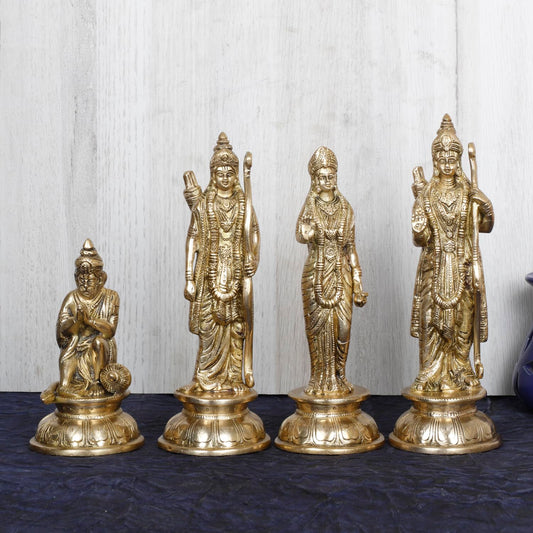 Brass Lord Rama Family Ram Darbar Ram, Sita, Laxman, Hanuman for Home Office Pooja Decor Gift Decor - SvarupArt