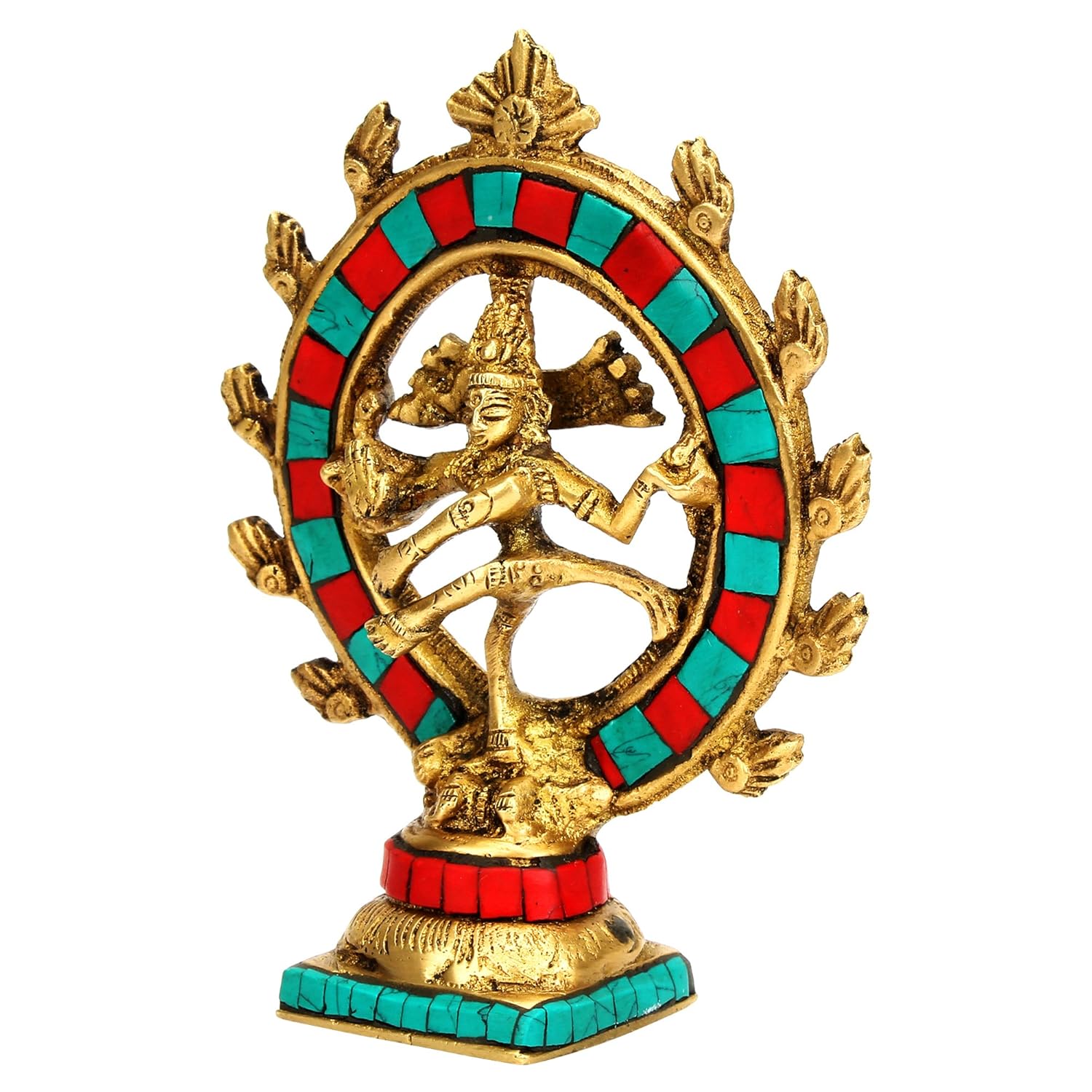 Brass Natraja Statue Idol of Lord Shiva Ji Dancing Natraj Murti for Temple Mandir Home Décor Gift 6 Inch - SvarupArt