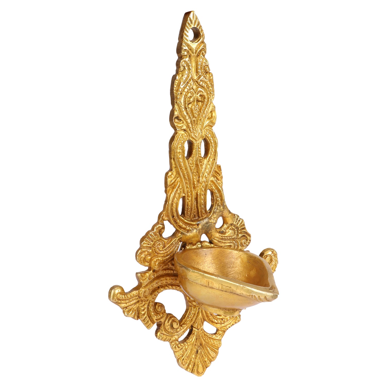 Brass Metal Wall Hanging Diya: Ideal for Home Entrance Decor - SvarupArt