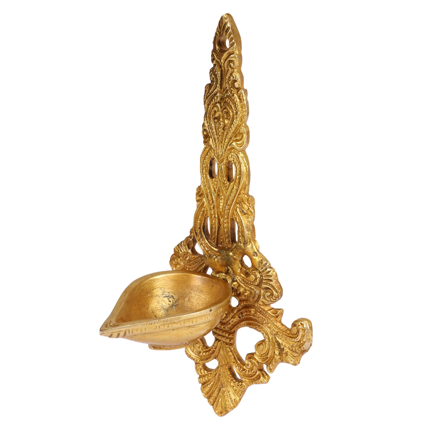 Brass Metal Wall Hanging Diya: Ideal for Home Entrance Decor - SvarupArt