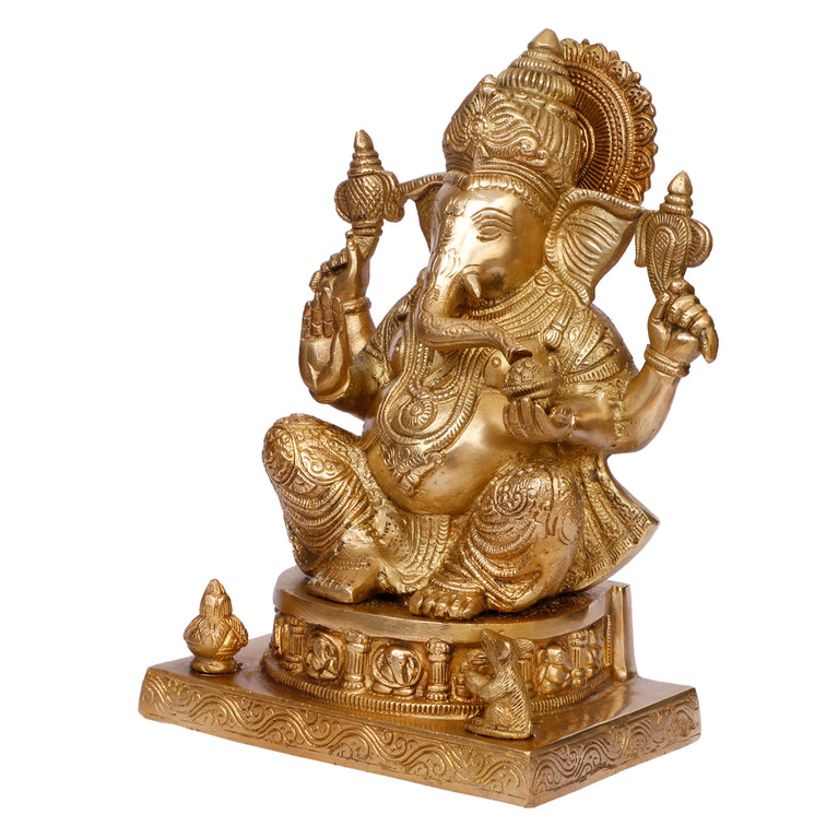 11" Bhagawan Ganesha Brass Murti