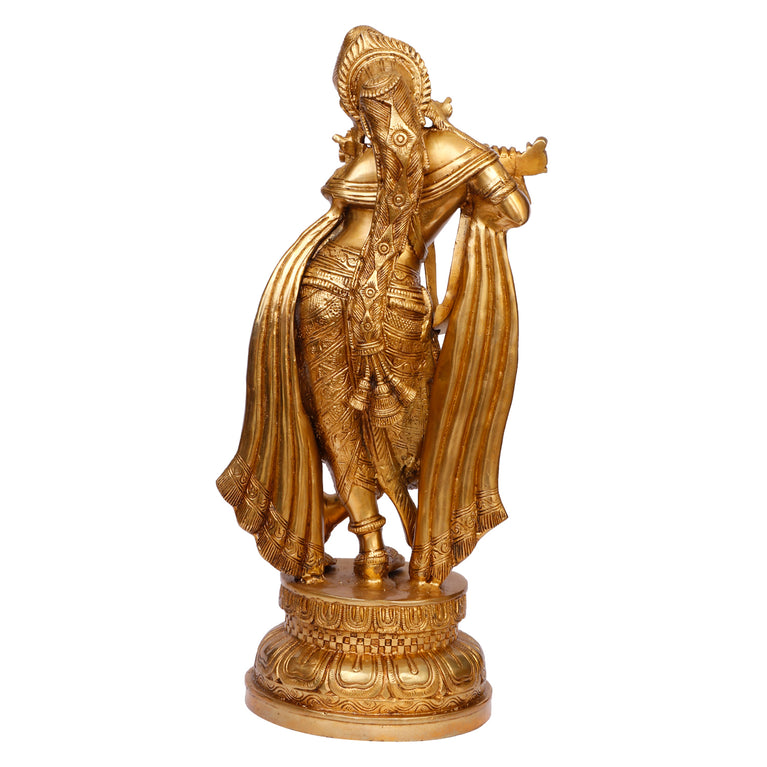 18" Murli Krishna Brass Statue Handmade