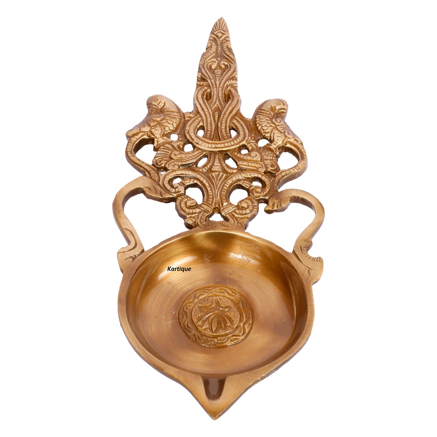 11 Inch Brass Dhoop Diya: Incense Burner, Oil Lamp, Tealight Holder for Diwali, Temple & Home - SvarupArt