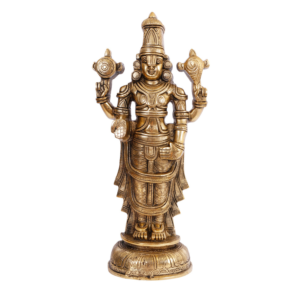 16.5" Tirupati Blessing Balaji Wall Hanging Brass Idol