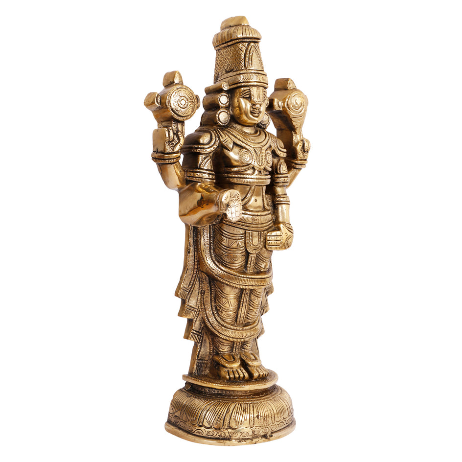 16.5" Tirupati Blessing Balaji Wall Hanging Brass Idol