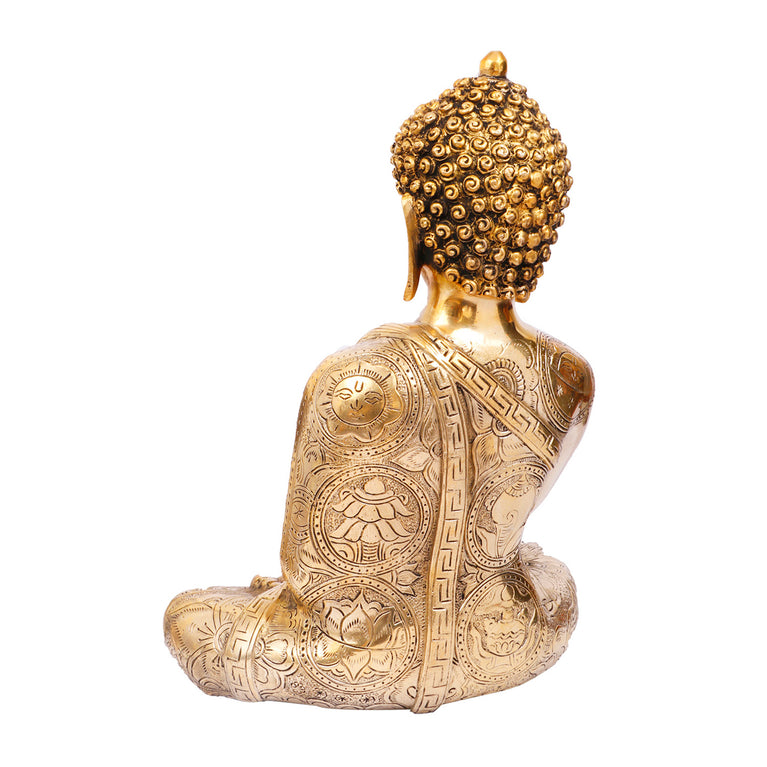 12" Blessing Buddha Brass Murti