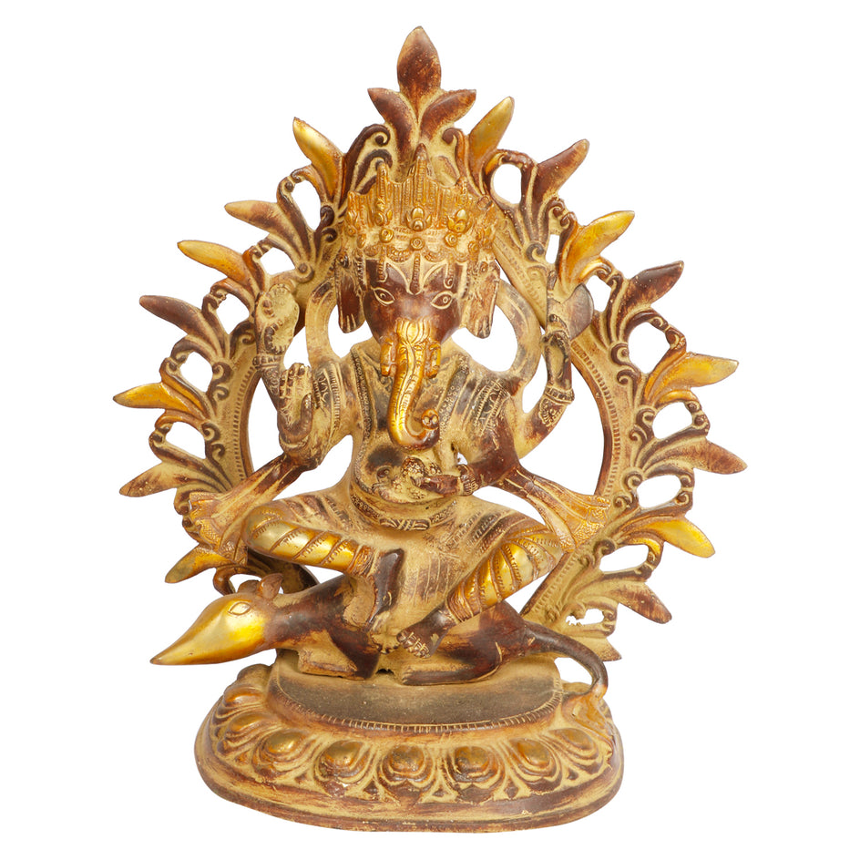 11.5" Lord Ganesha Brass Murti