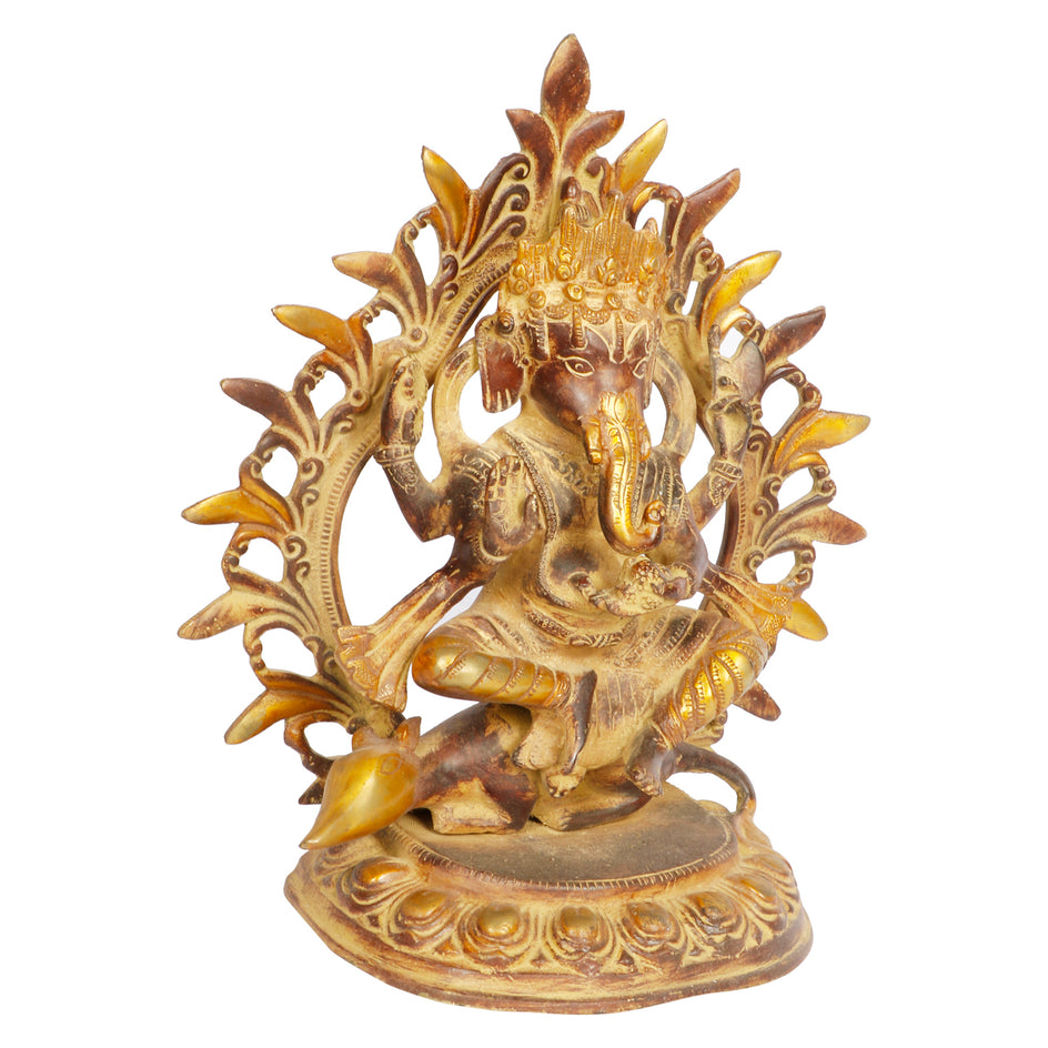 11.5" Lord Ganesha Brass Murti