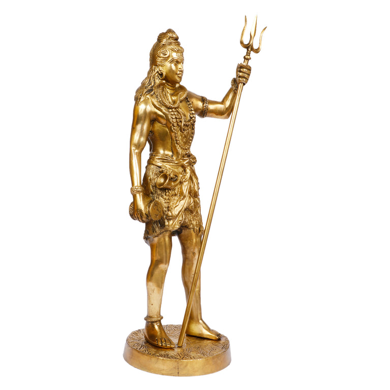 18" Shiva Standing Brass Murti