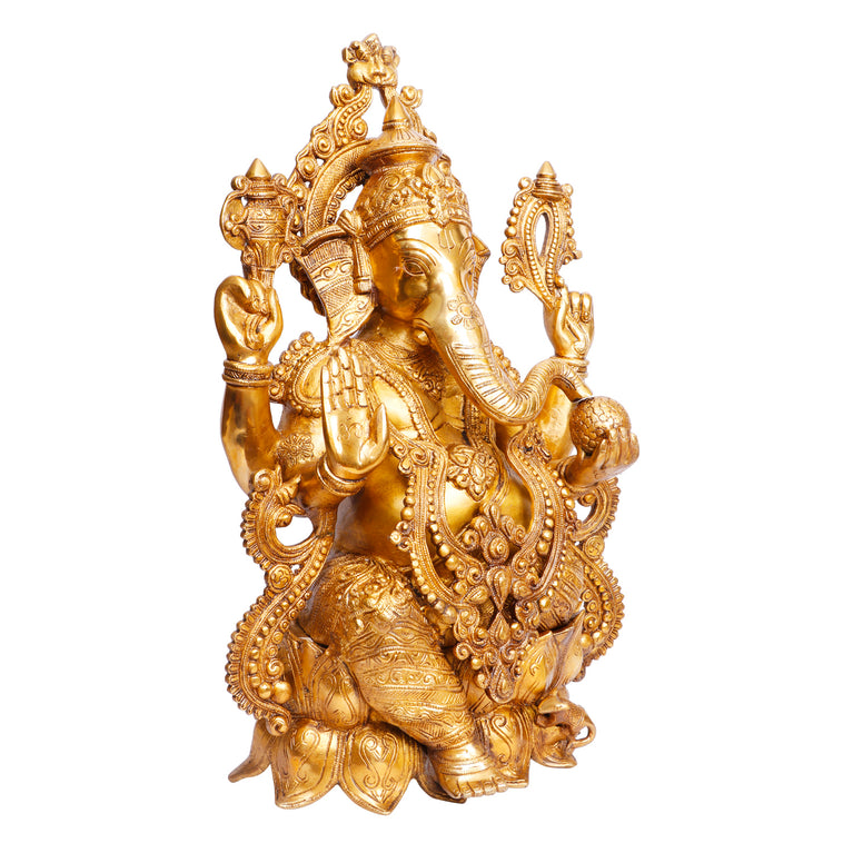 21" Lord Ganesha sitting on Lotus
