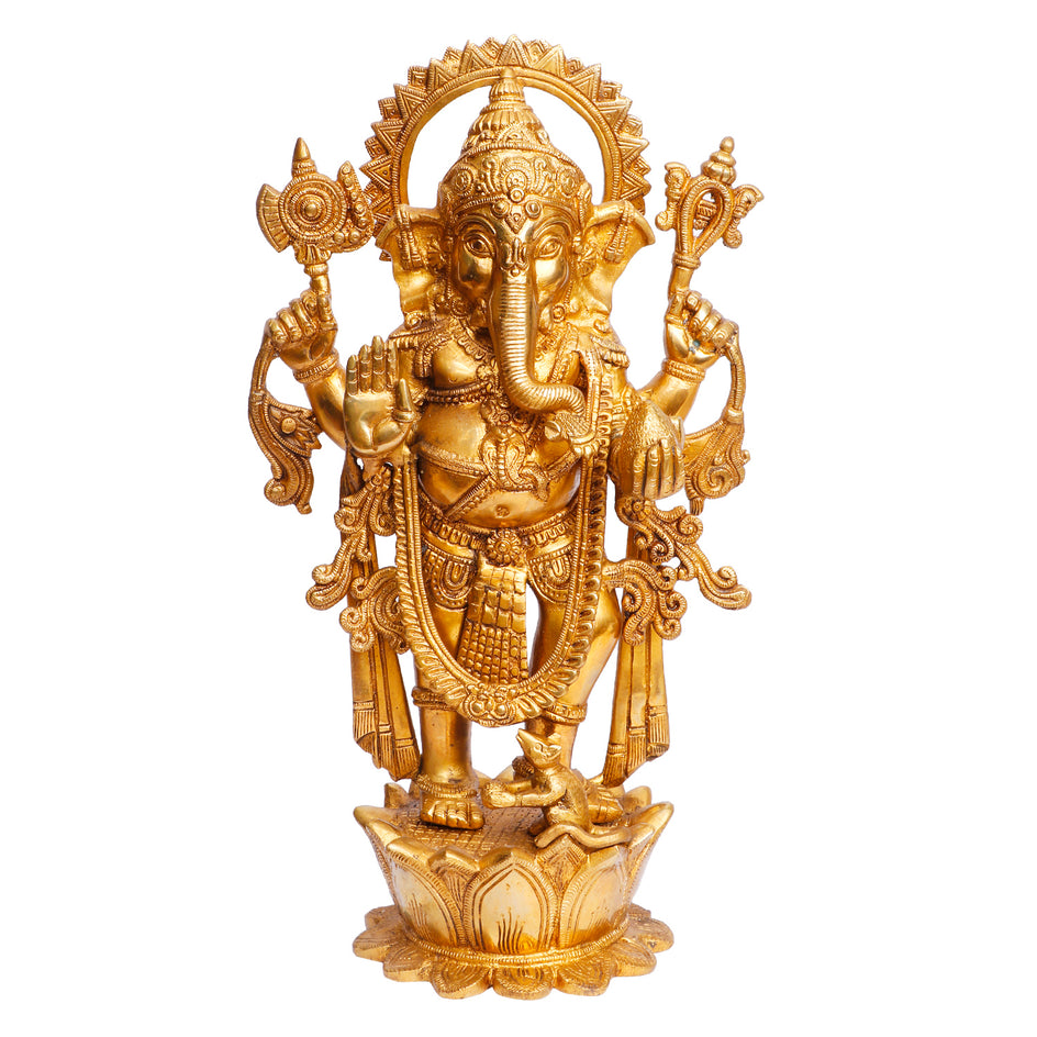 16" Lord Ganesha Standing on Lotus