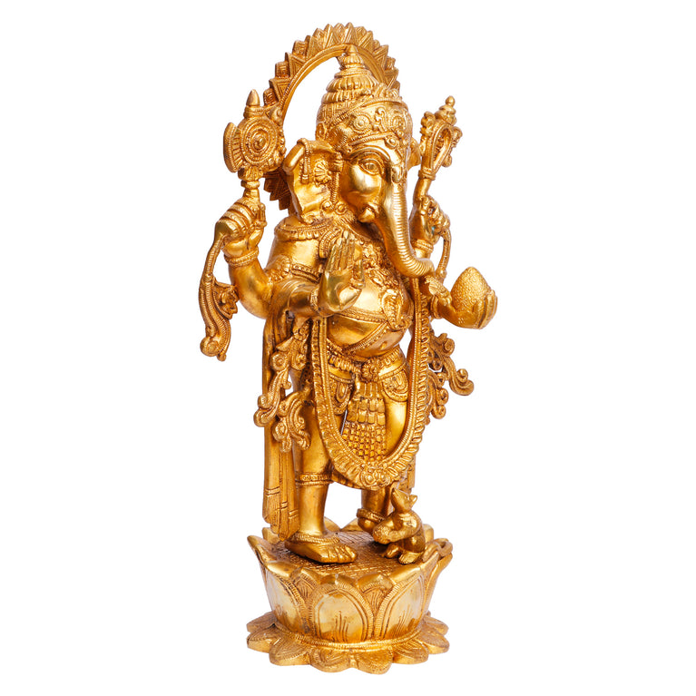 16" Lord Ganesha Standing on Lotus