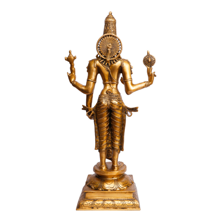 29" Bhagwan Vishnu Narayan Brass Murti