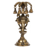 12 Ganesha Oil Diya with Bells Candle Holder Brass