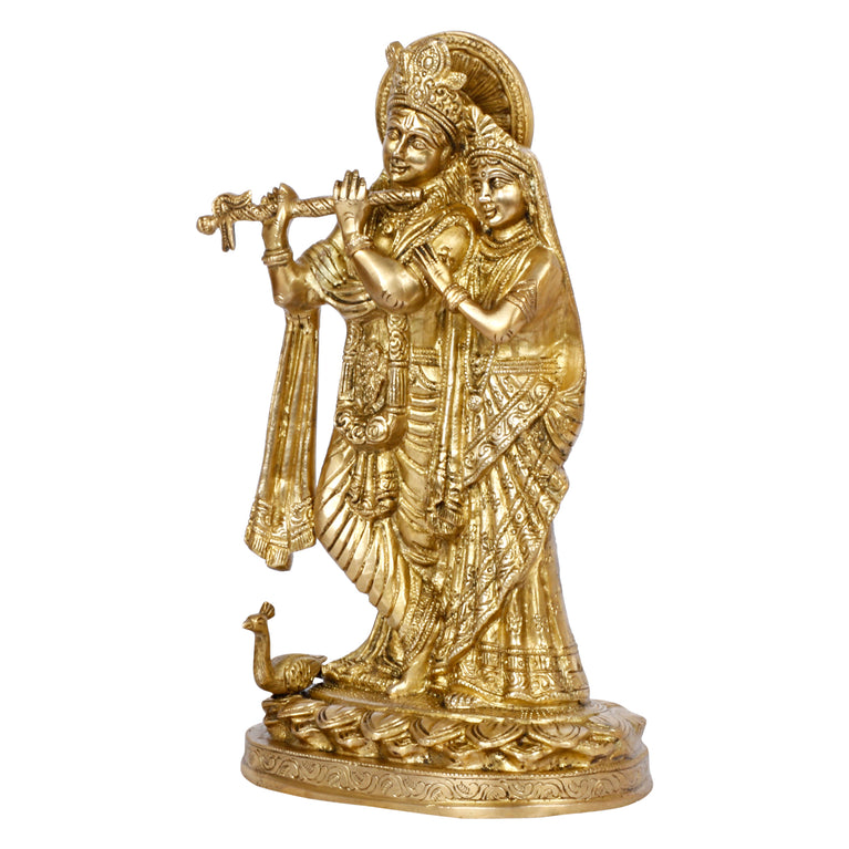 12" Radha Krishna Brass Murti