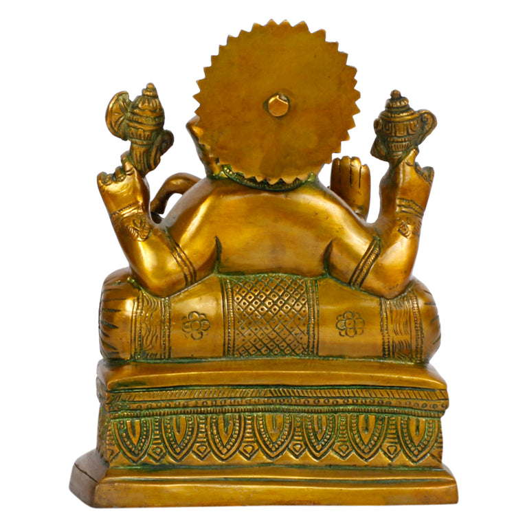 7.5" Brass Ganesha Idol