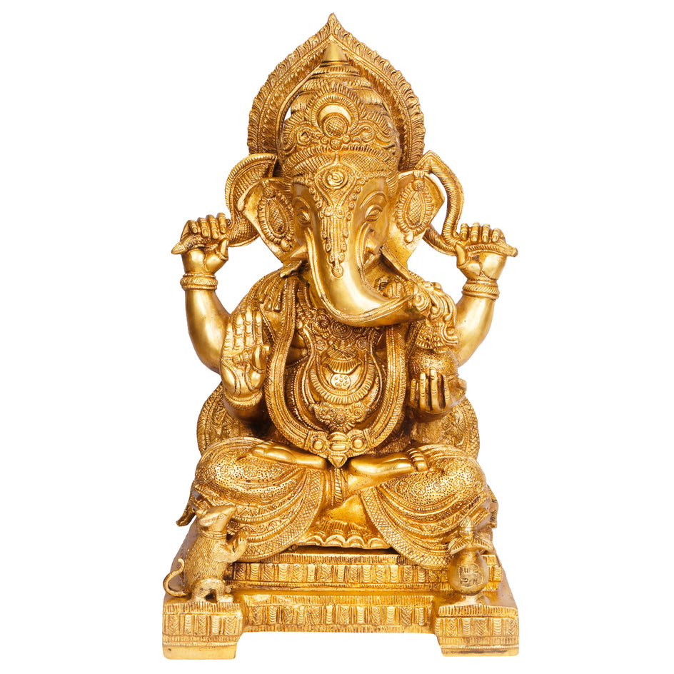 18" Lord Ganesha Brass