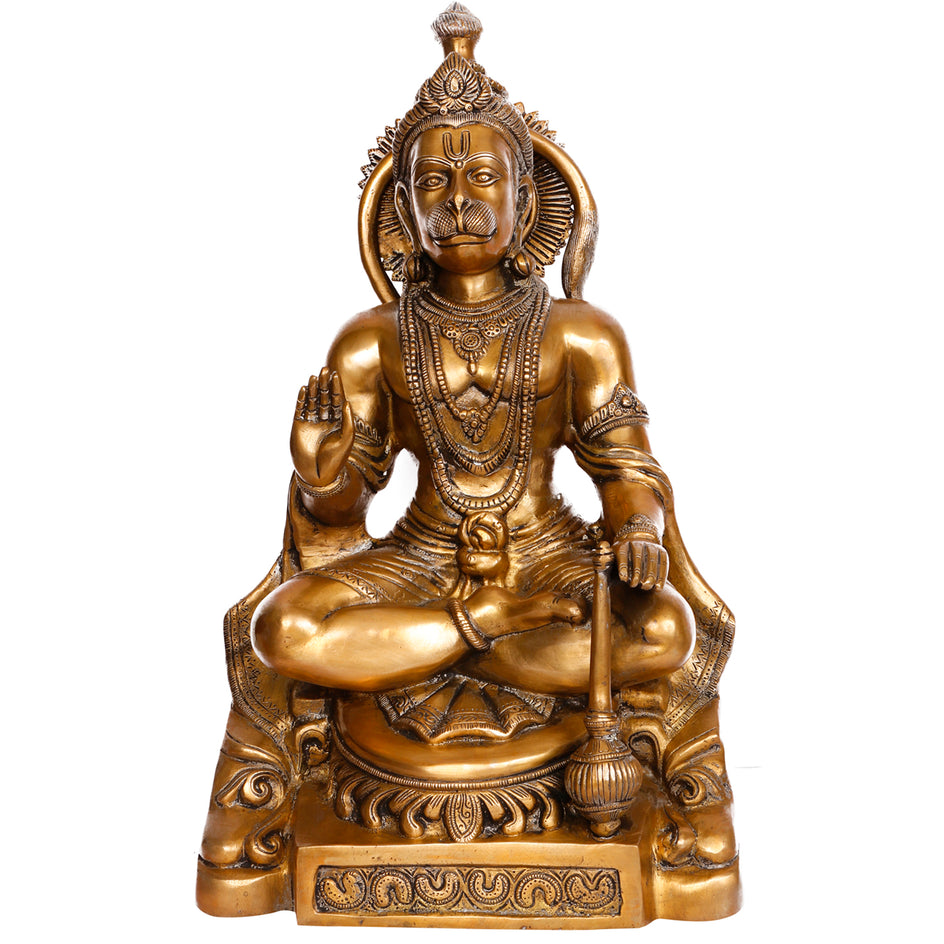 18" Hanuman Ji Brass Murti