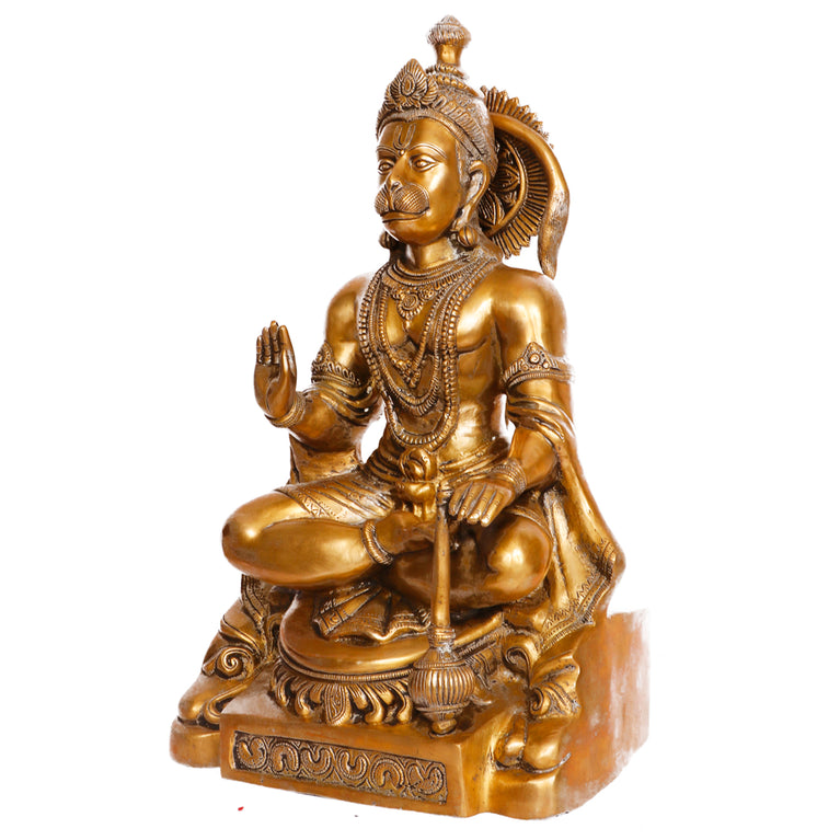 18" Hanuman Ji Brass Murti