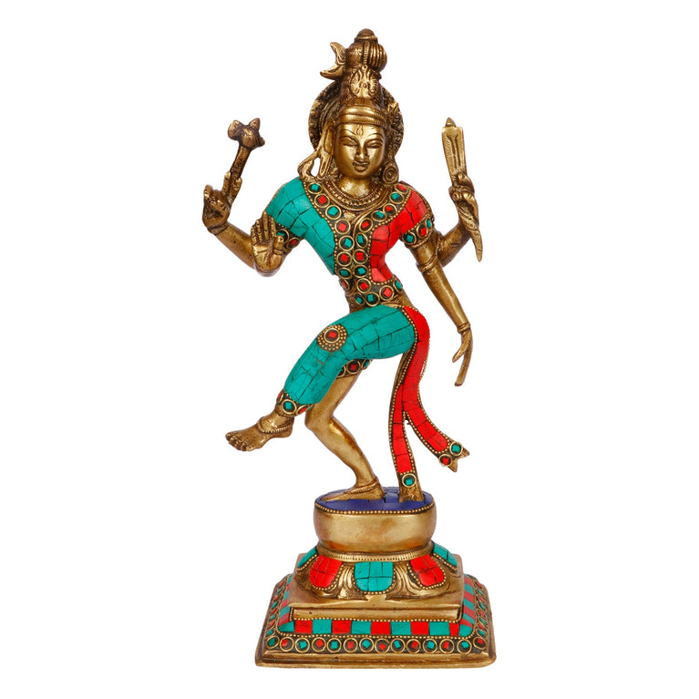 Copy of 12" Ardhanarishvara (Shiva and Parvati) Brass Murti