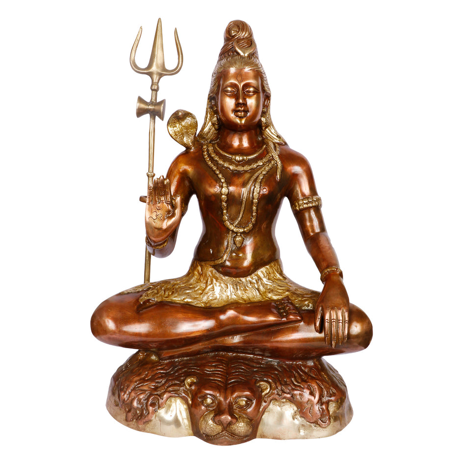 22" Lord Shiva Brass Copper Gold Finish