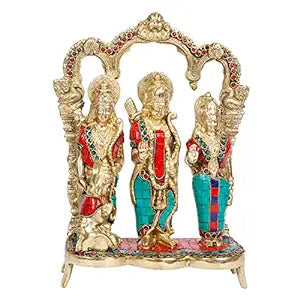 Brass Ram Darbar Murti for Home Décor Bhagwan Ram Darbar with Sita Laxman Hanuman Idol Statue for-5